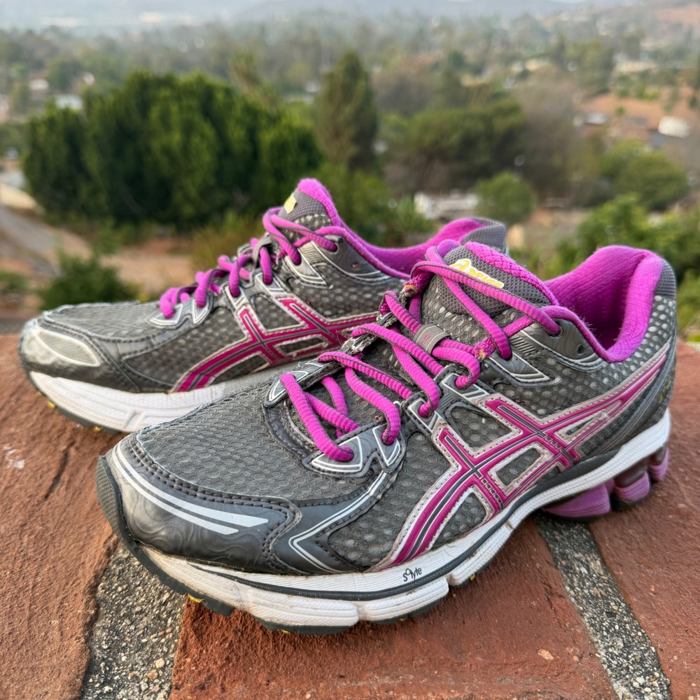 Asics GT-2170 Womens Running Shoes Grey Pink T256N Low Top Sneakers